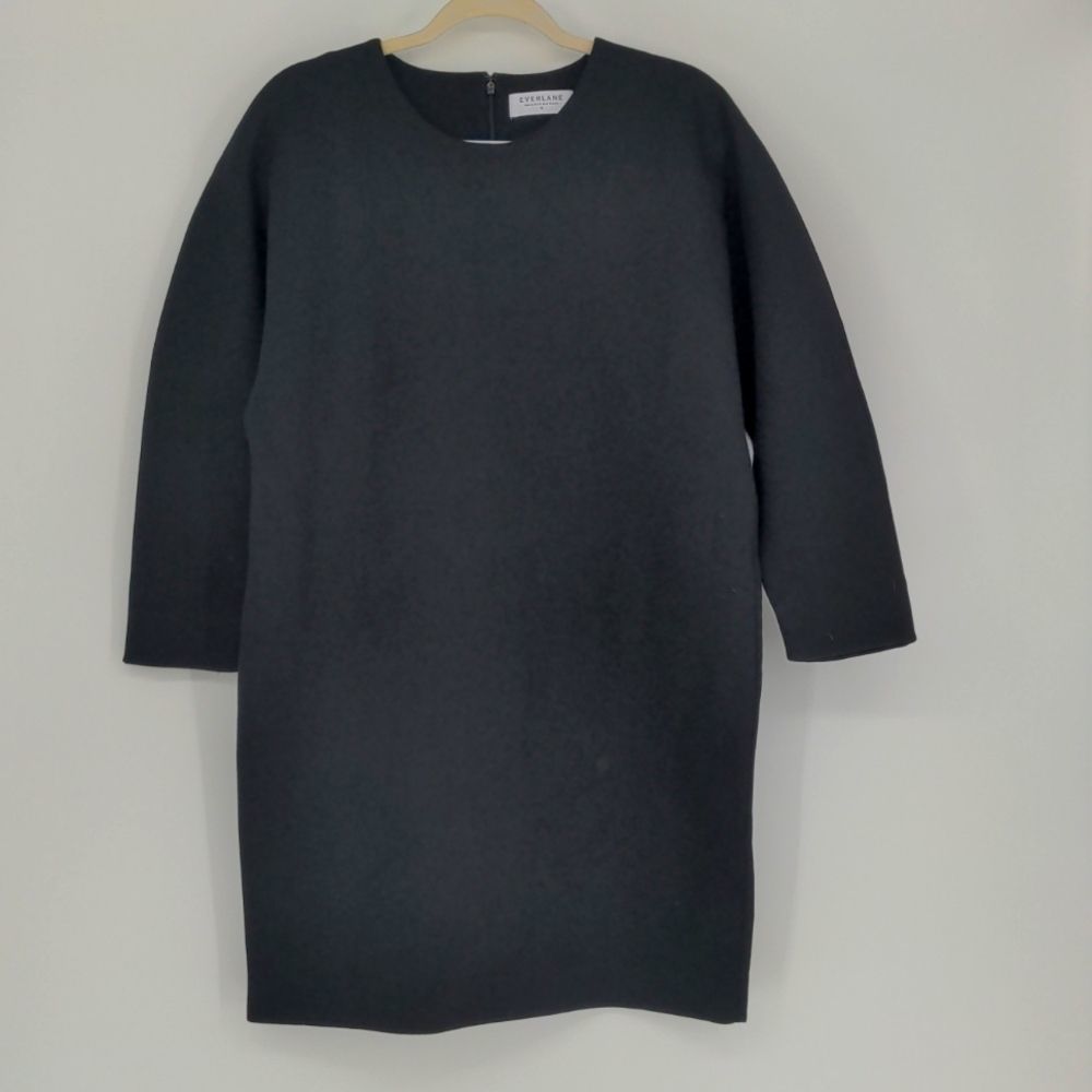 Everlane Thick Scuba Cotton Knit Sweater‎ Tunic Dress Black Women's Size Medium